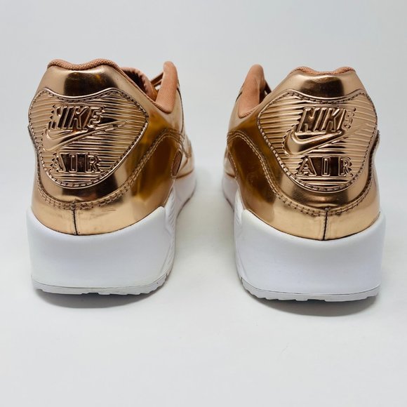 Nike Womens Air Max 90 SP Rose Gold Lace Up Round Toe Sneakers Shoes Size 15.5 - Picture 3 of 6